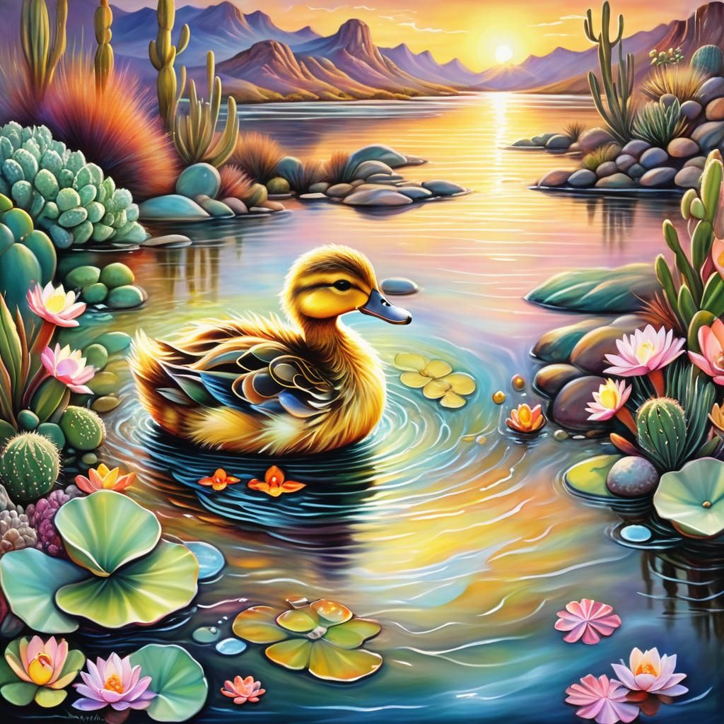 duckling swimming in river's gentle ripples