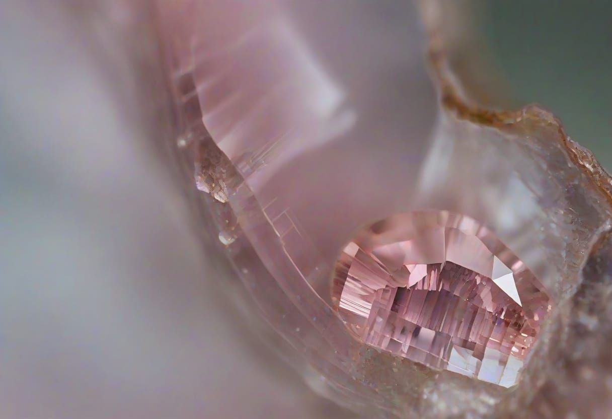 Intricate Macro Photography of Peach-Colored Tourmaline