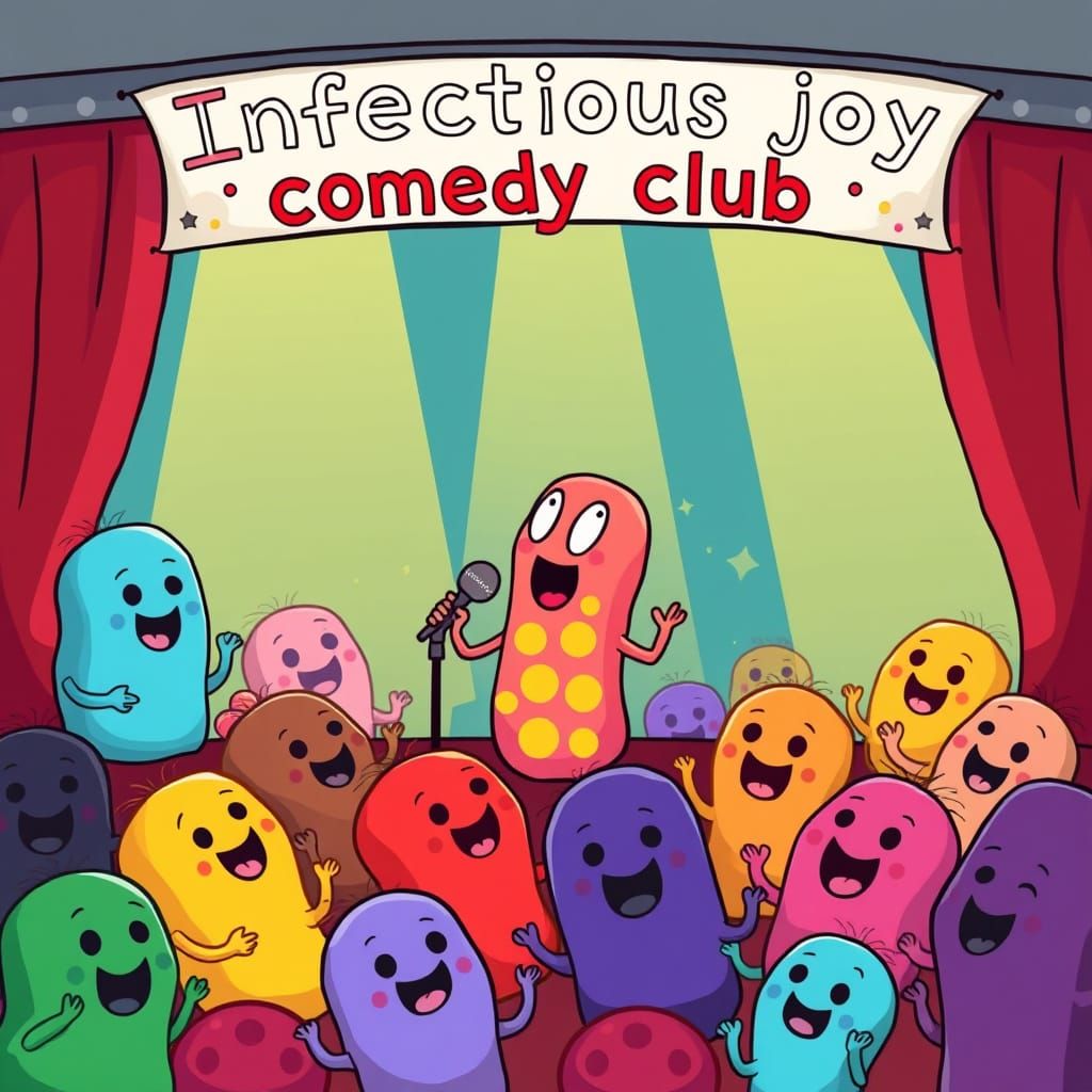 Colorful Microbes Perform Comedy in Club