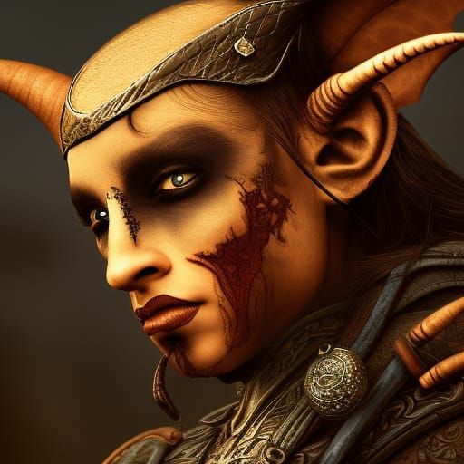 Hyperrealistic Tiefling Assassin in Cinematic Shot