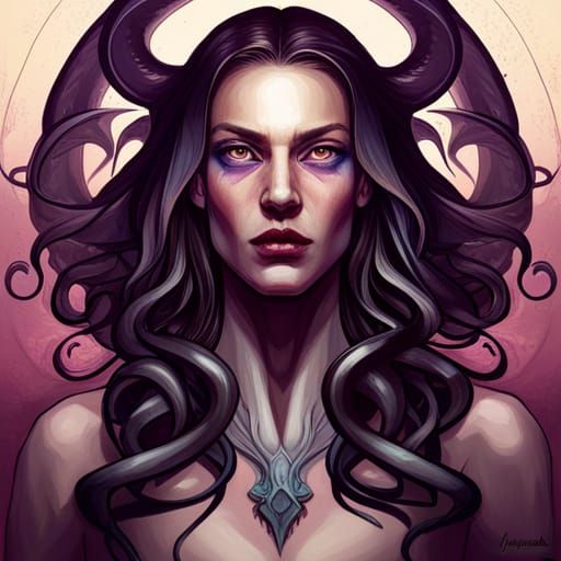 High Gothic Horror Cthulhu Portrait in Lovecraftian Style