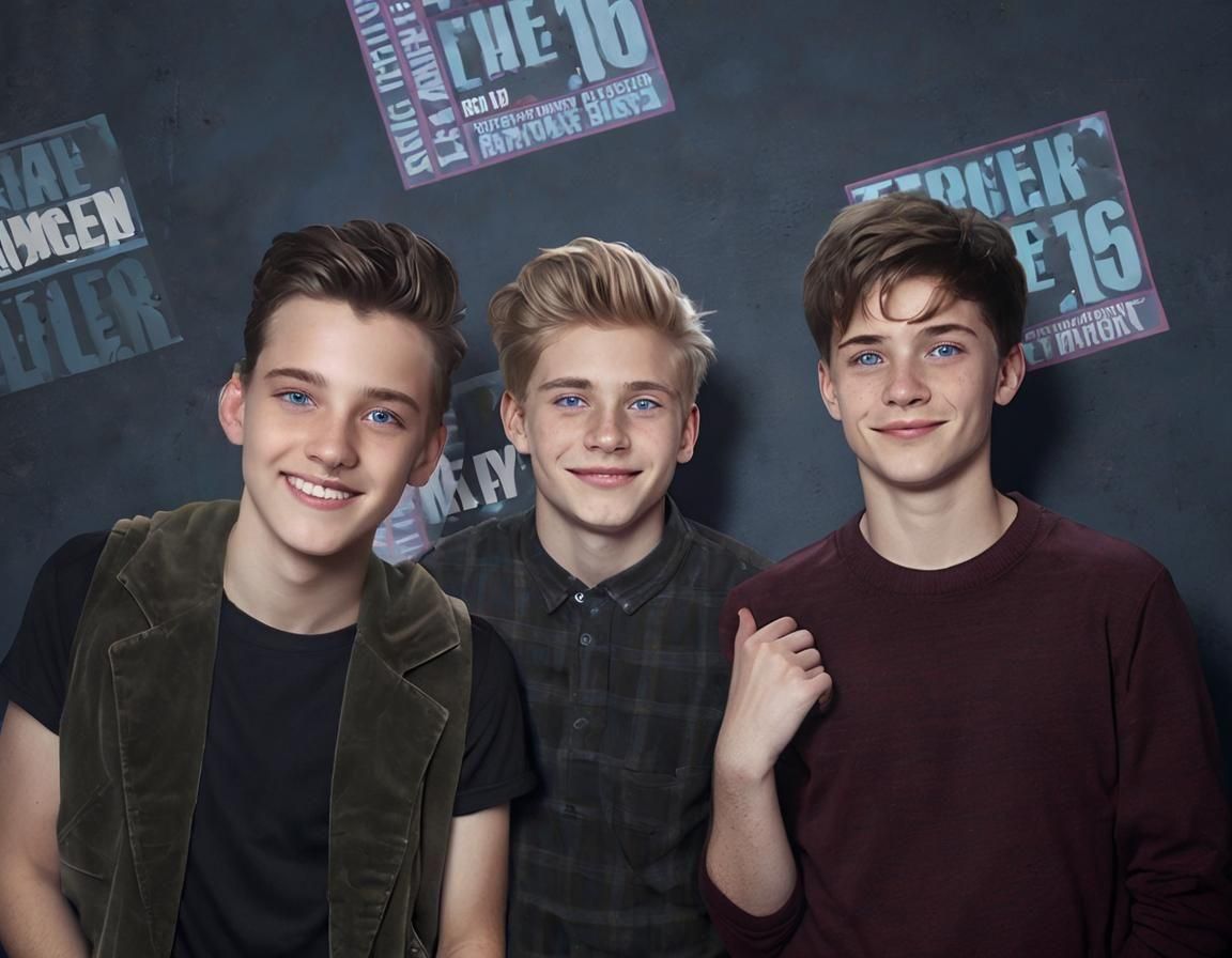 Three Smiling Boys in Cartoon Digital Art Style