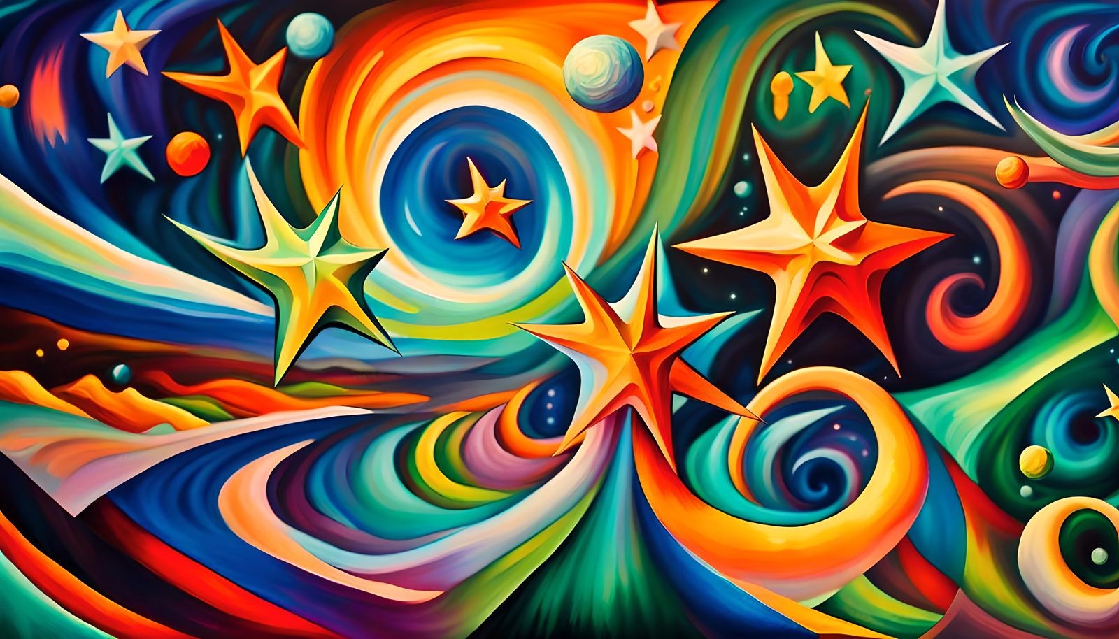 Swirling Newborn Stars in Iridescent Plasma Maelstrom