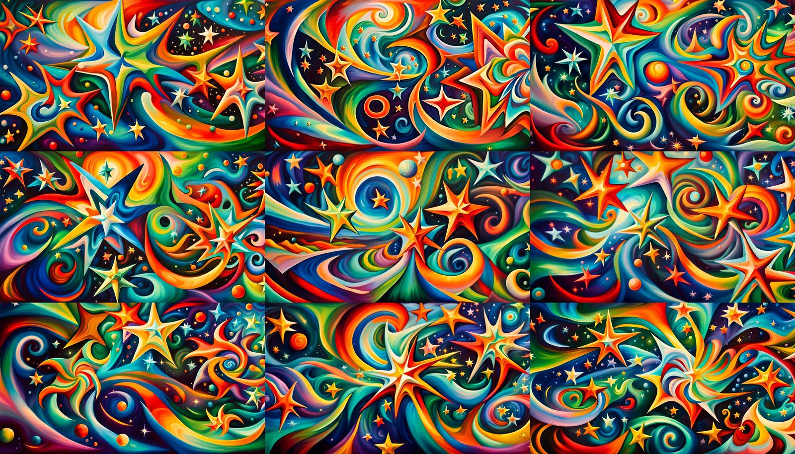 Vivid Newborn Stars in Iridescent Electromagnetic Plasma