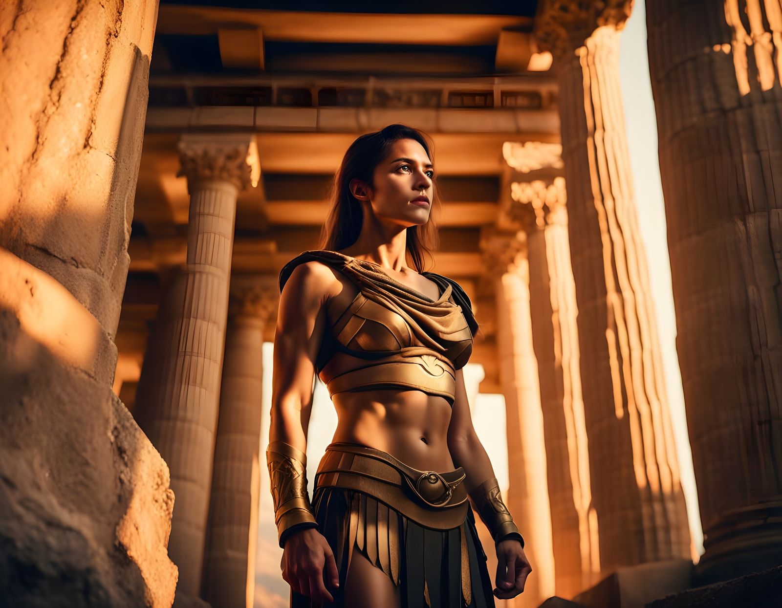 Detailed Female Spartan Warrior in Cinematic Style