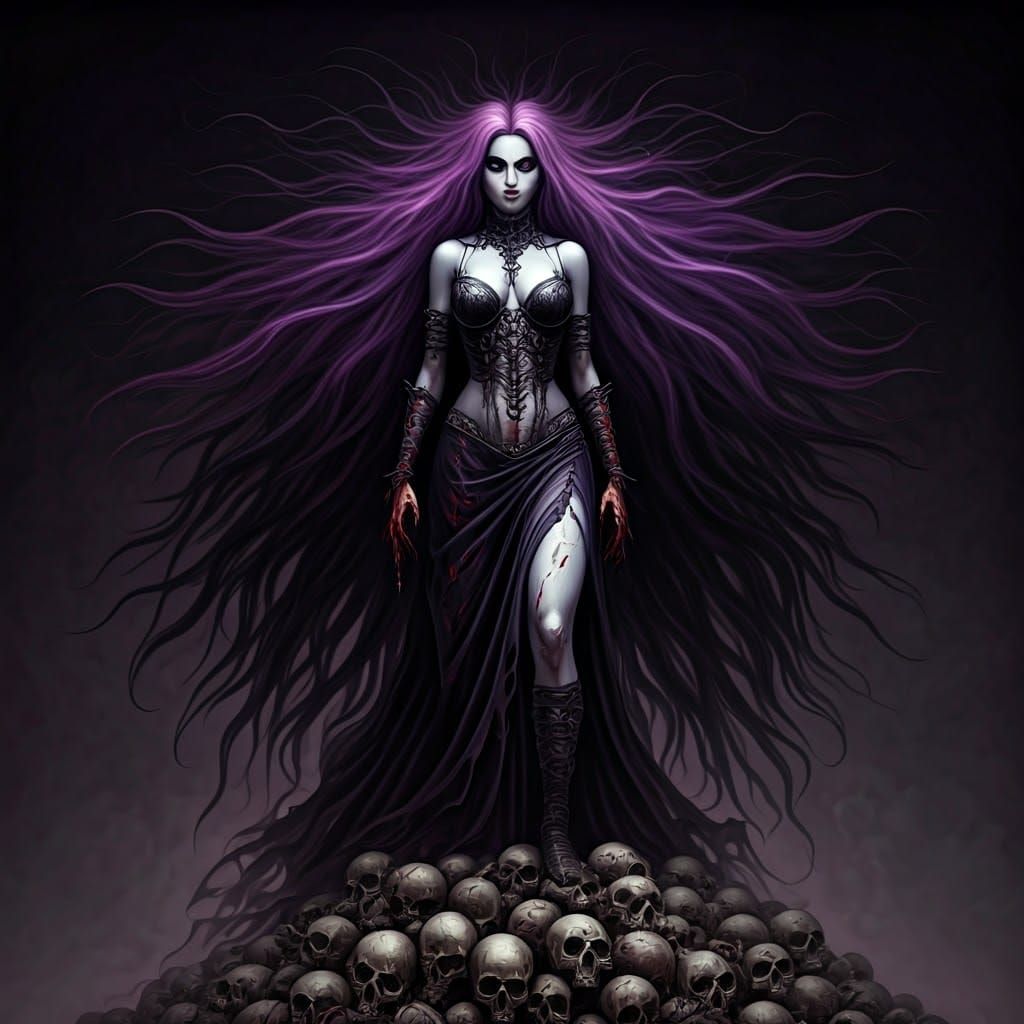 Lilith Triumphant in Gothic Horror Style