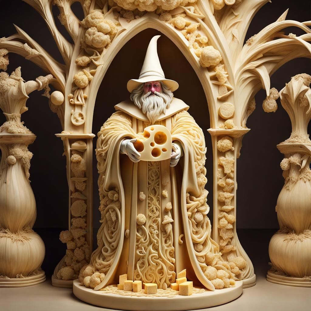 Cheese Wizard Sculpture: Baroque Concept Art
