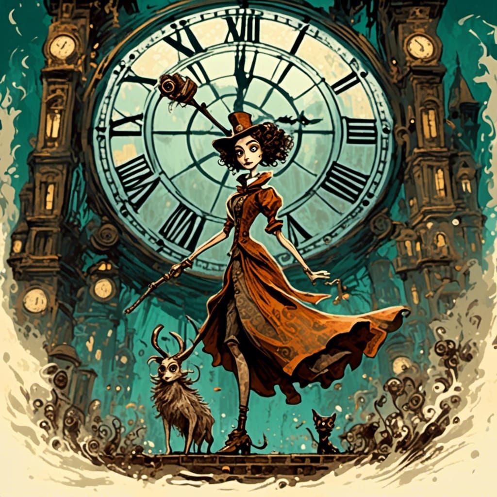 A beautiful diesel punk Art Deco Masterpiece in the style of...