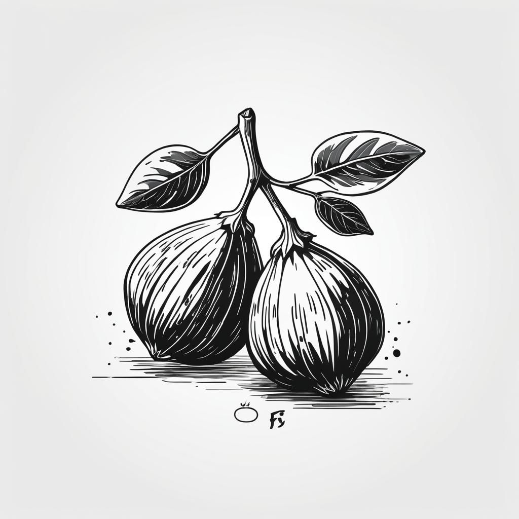 Minimalist Fig Logo in Anime Style