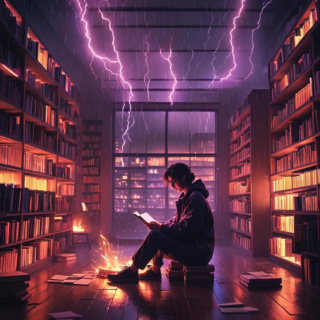 Synthwave Library: Neon Retro Cyberpunk Ambiance