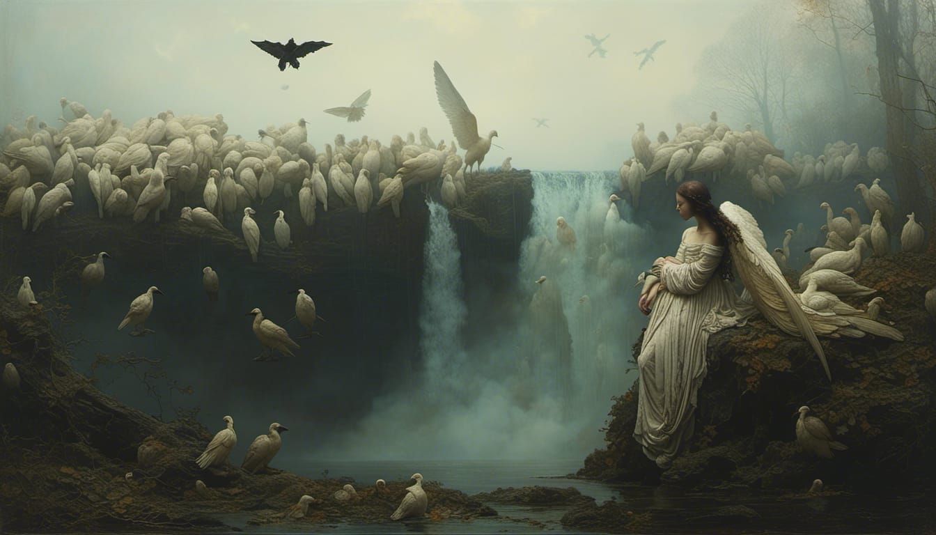 <lora:Vintage Goth:1.0> Vintage gothic painting, vintage fin...