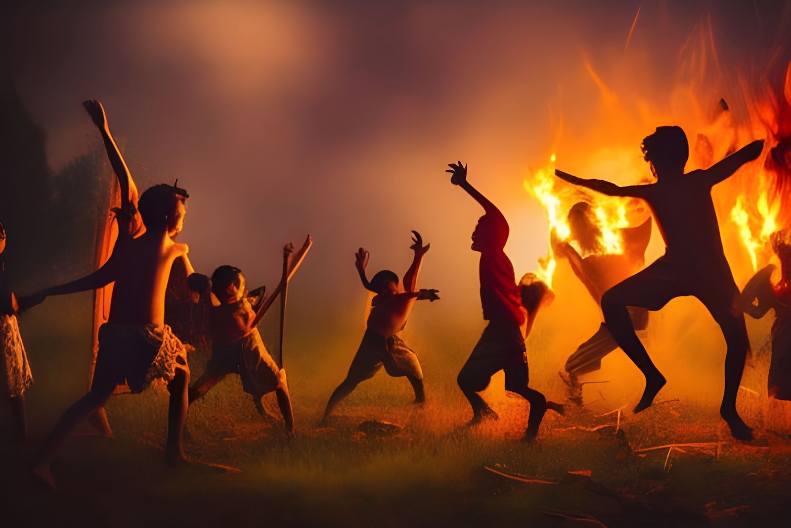 The Lost Boys Dancing With the Indians Around the Campfire