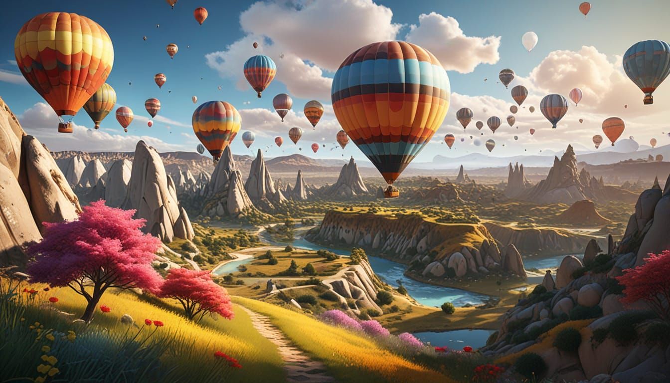 Whimsical Balloons Soar Above Cappadocia's Serene Landscape ...