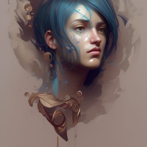 Open Book Portrait in Hyperdetailed Splash Art Style