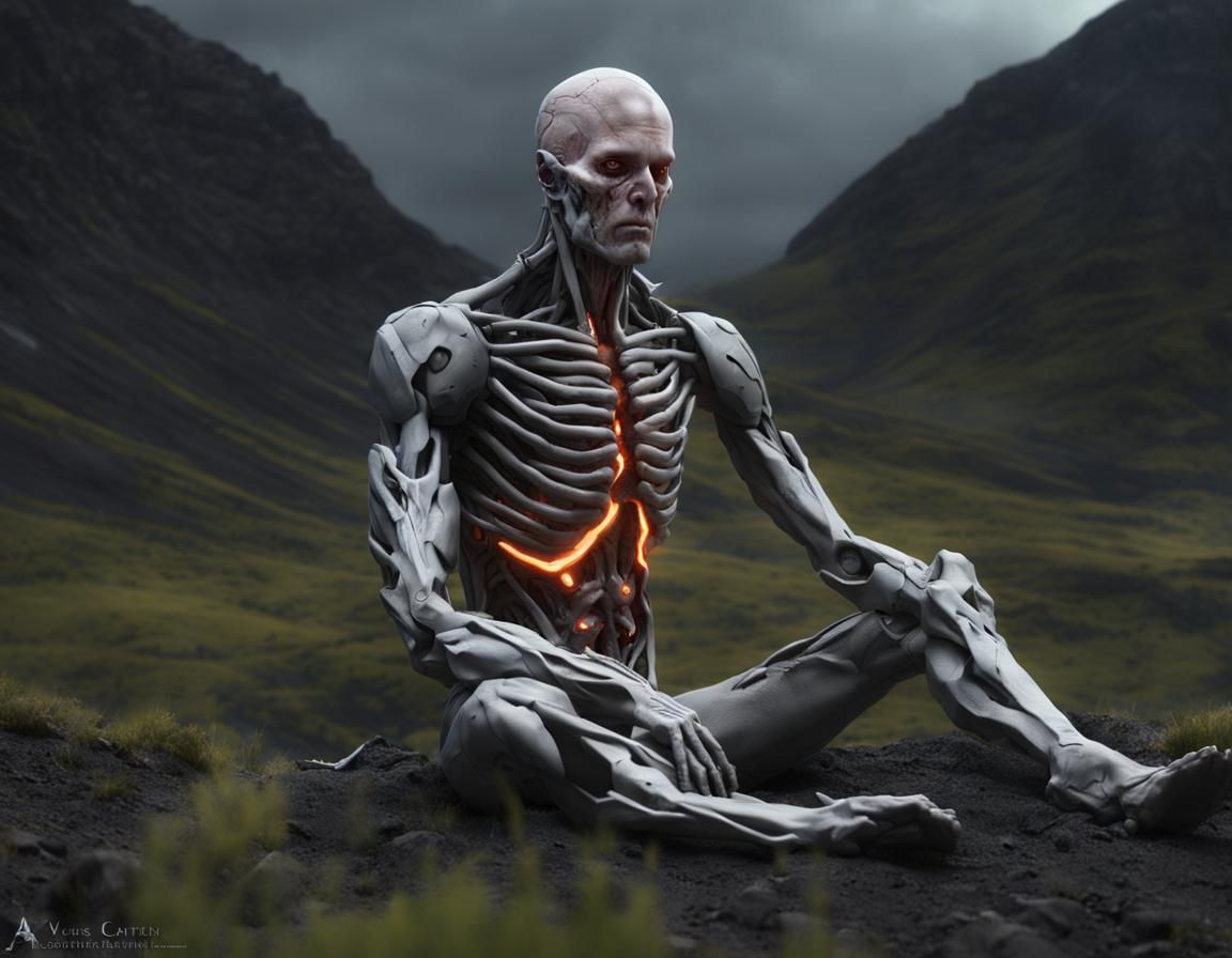 Prometheus Portrait in Bromoil Transfer Style