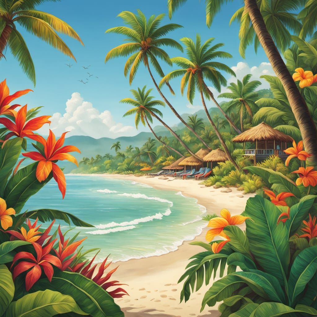 Caribbean Beach Party in Puerto Viejo: Naive Art