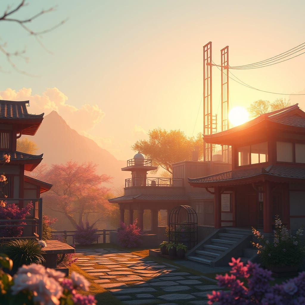 Tranquil Anime-Inspired Morning in Ultra HD