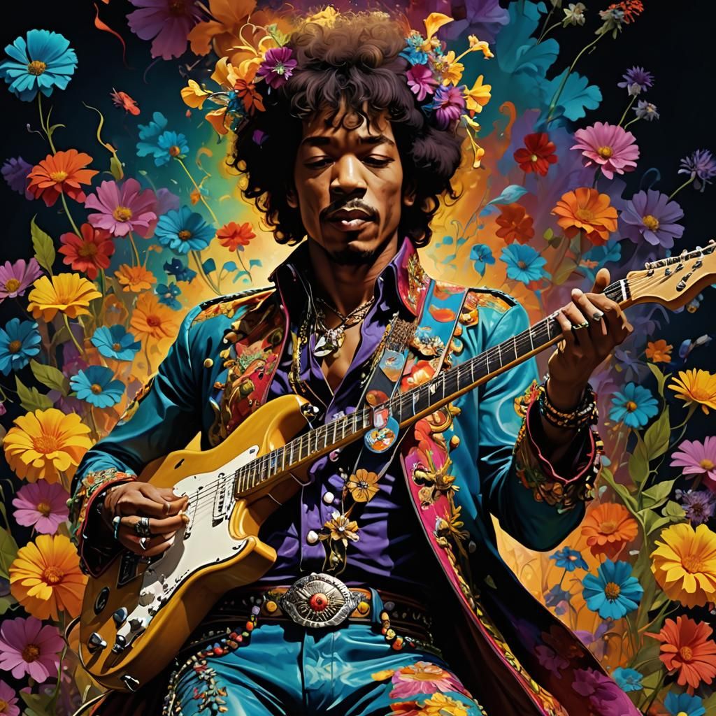 Psychedelic Holographic Art of Jimi Hendrix