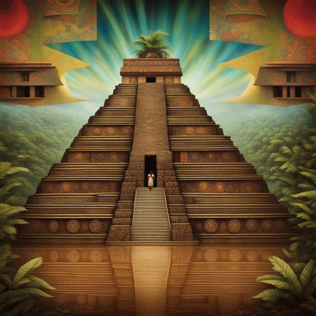 Surreal Mayan Pyramid Dreamscape