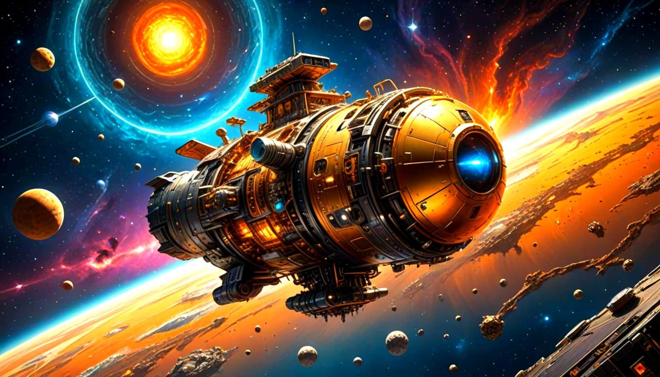 Futuristic Sci-Fi Journey Through the Stars