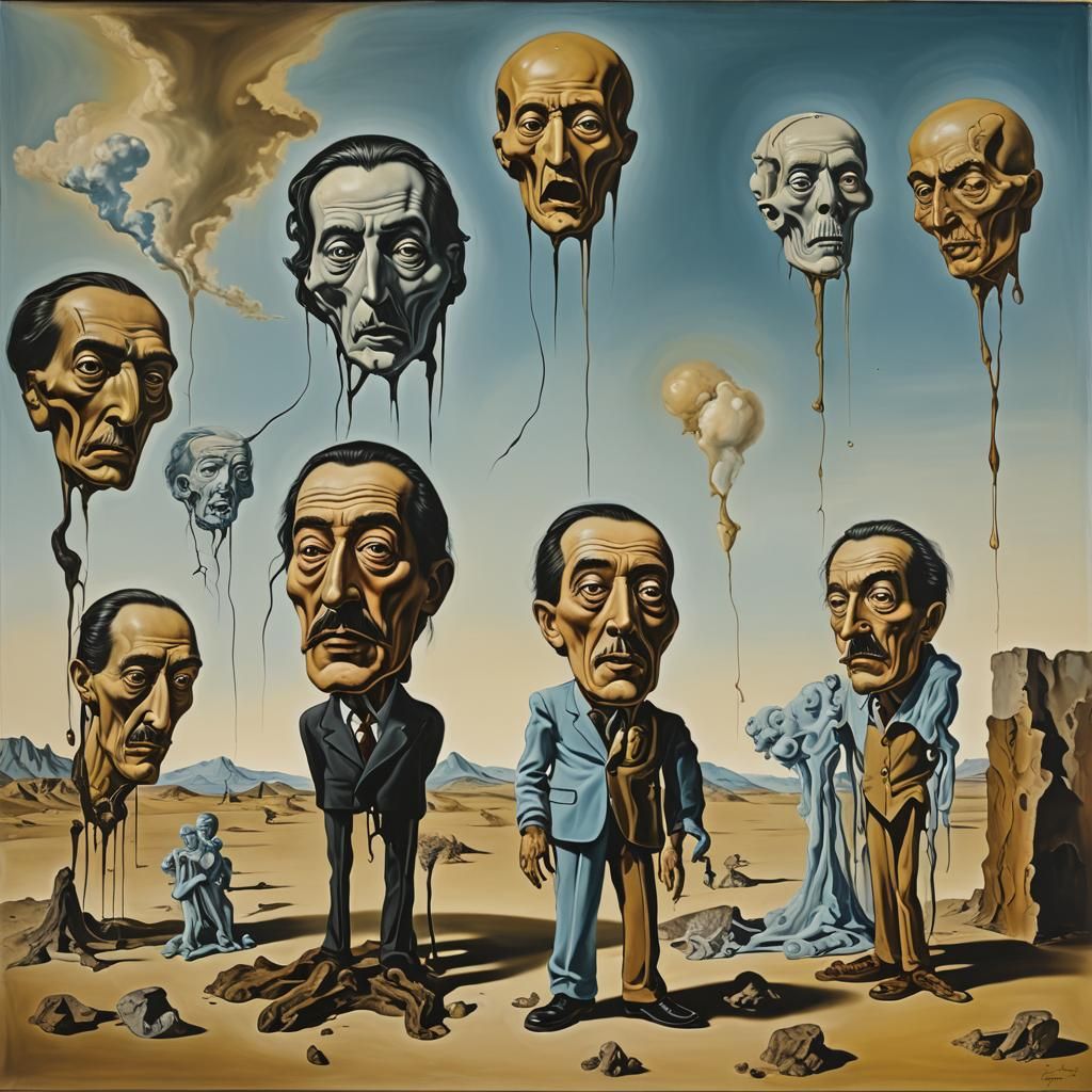 Trauma's Melting Landscape in Surrealist Oil Painting