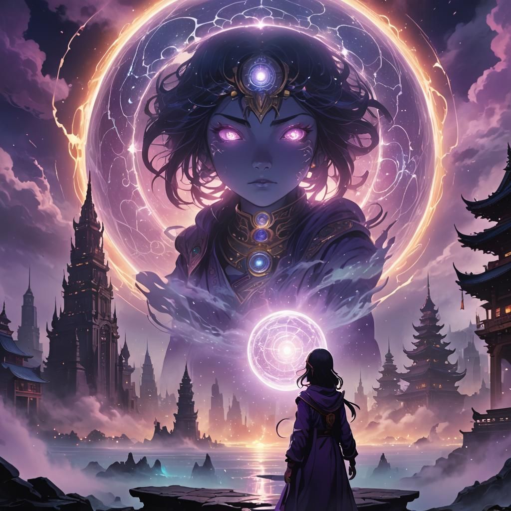 Oracle's Prophecy: Anime Concept Art in Studio Trigger Style