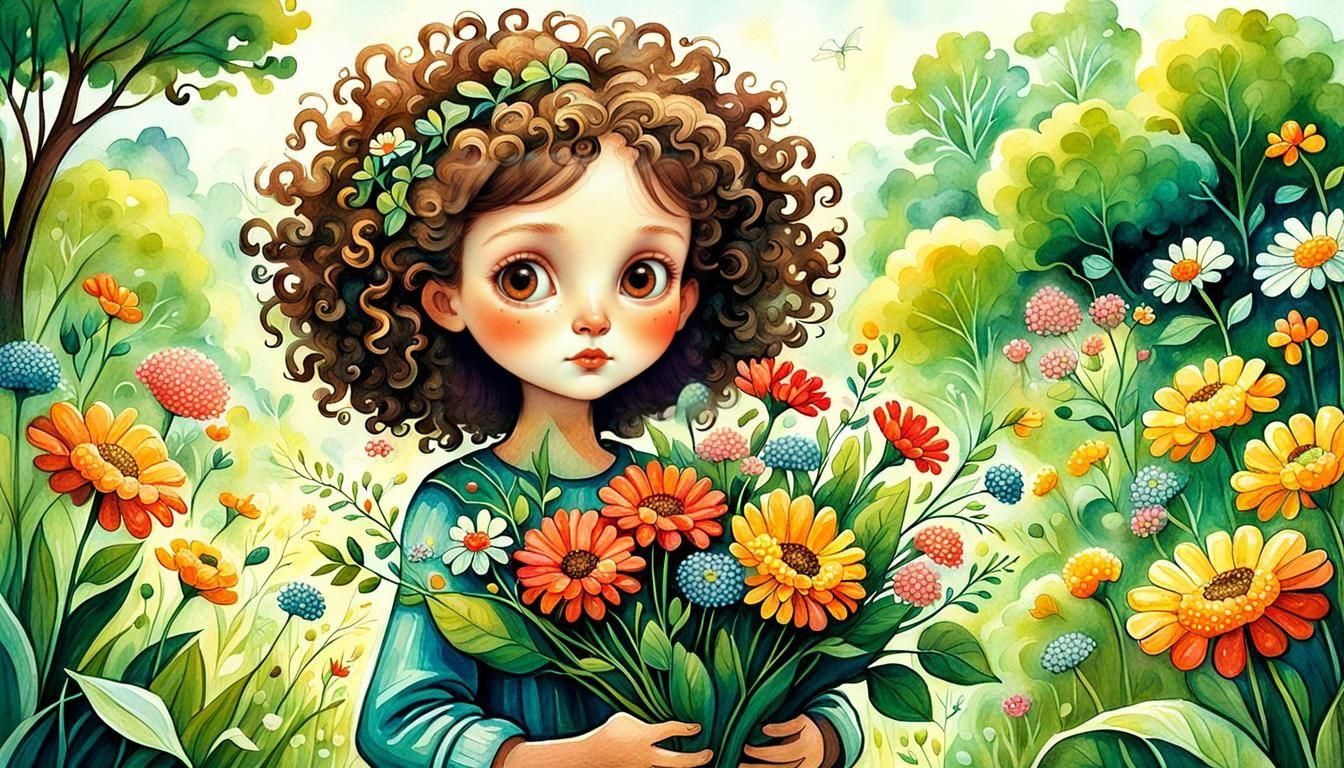 Charming Storybook Scene in Vivid Colors