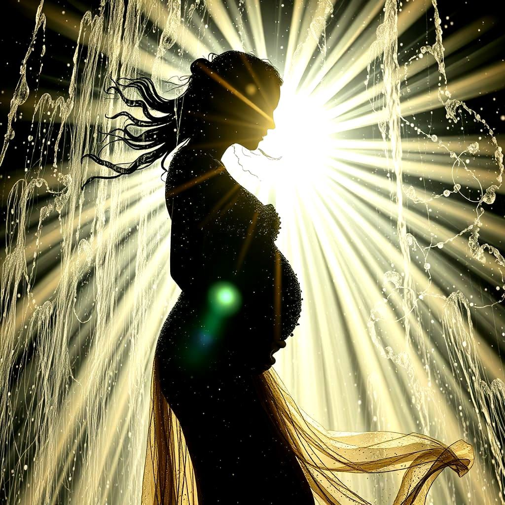 Ethereal Nymph Dancer in Surreal Lightscape