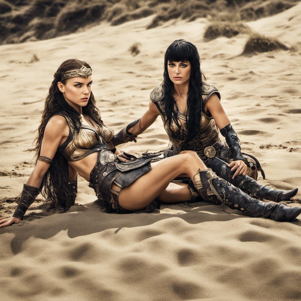 Xena Lesbian Warriors: Provocative Hyperrealistic Beach Scen...