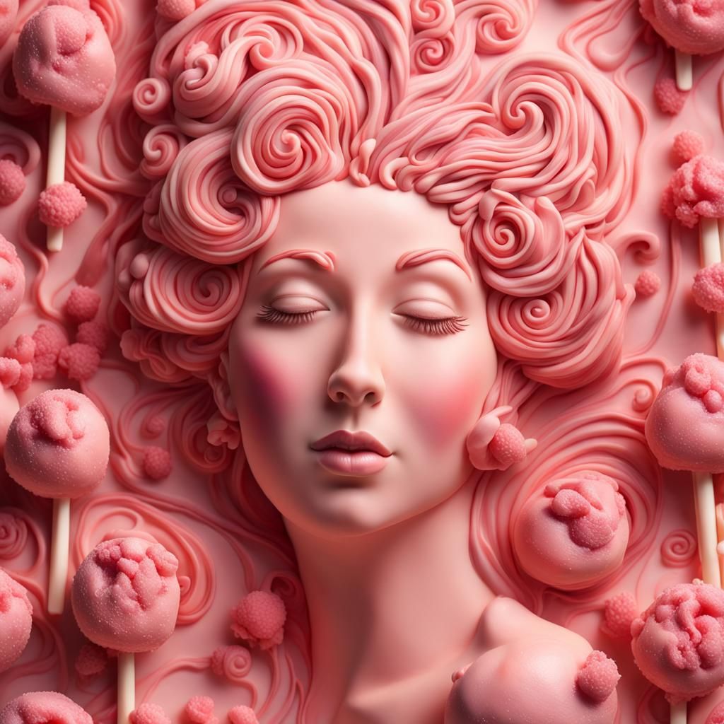 Voluptuous Cake Woman in Photorealistic Portrait