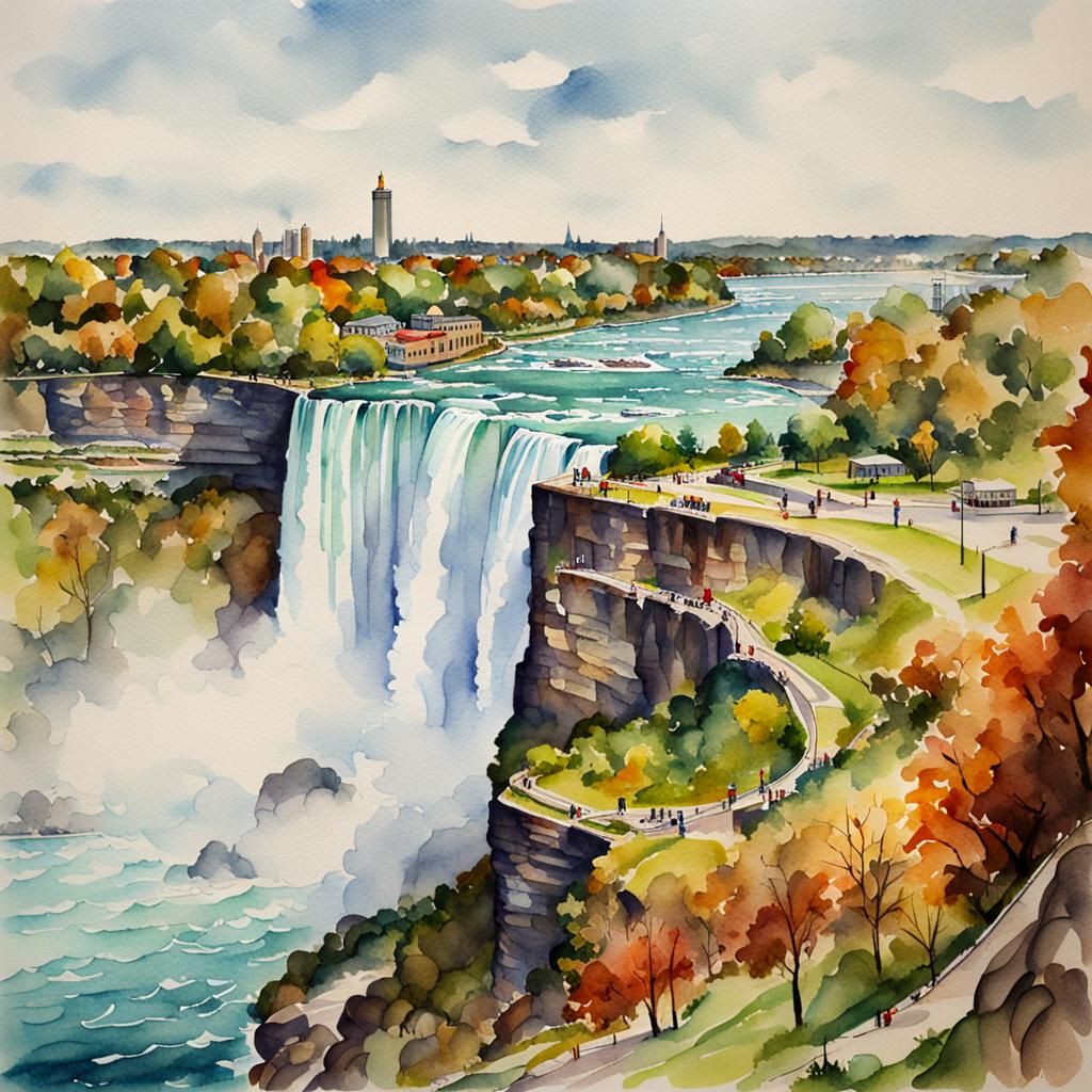 Niagara Falls in Watercolor