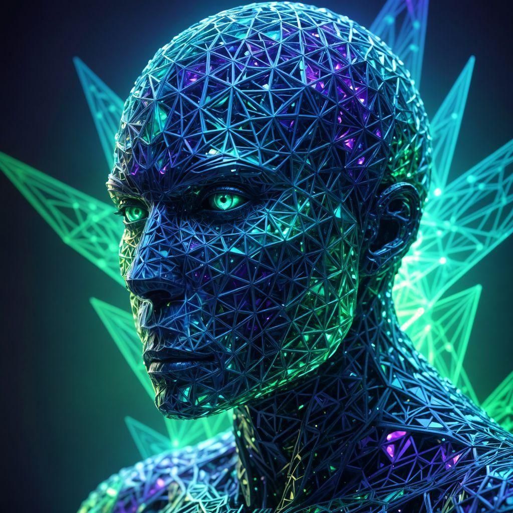 A glowing, humanoid entity  with its body made of shifting, ...