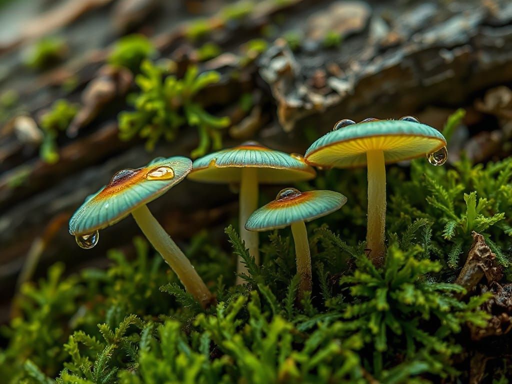 Bioluminescent Fungi in Enchanted Emerald Forest