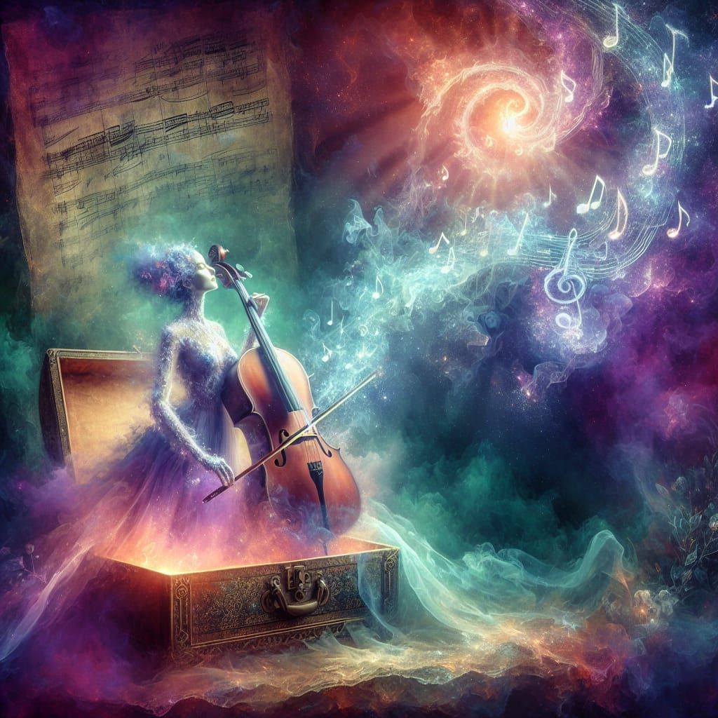 Ethereal Musician Emerges from Jewelry Box