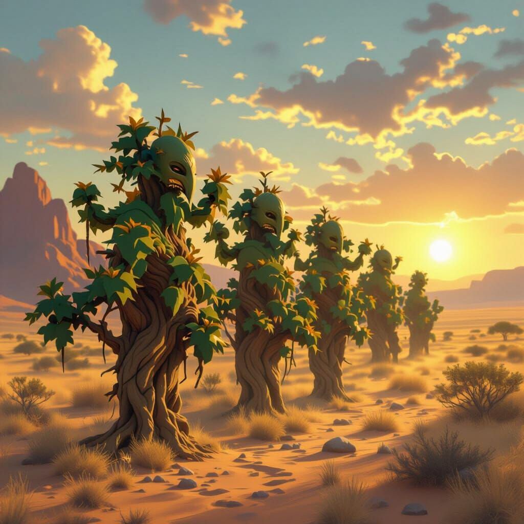 Majestic Treant in Sun-Drenched Savanna