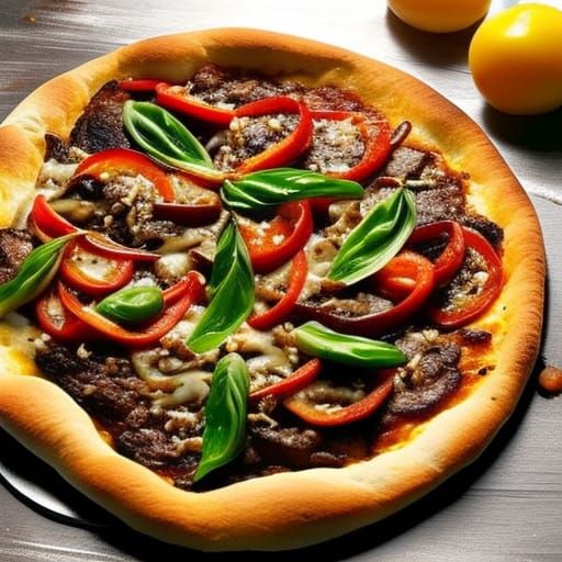 Eel meat on a pizza