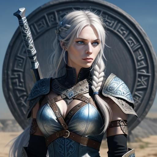 Viking Shield Maiden Seraphina Steele in Armor