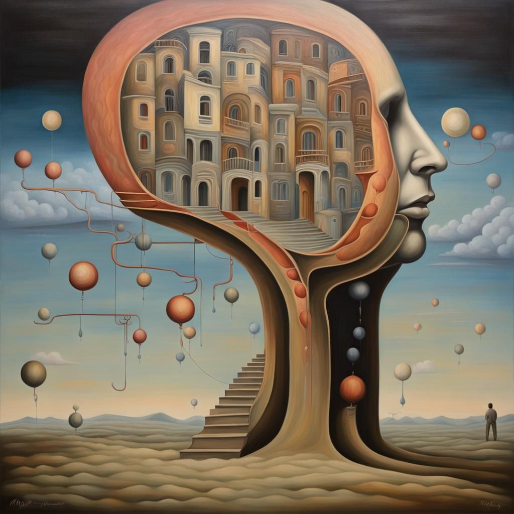 Surreal Painting Exposing Psychological Truth