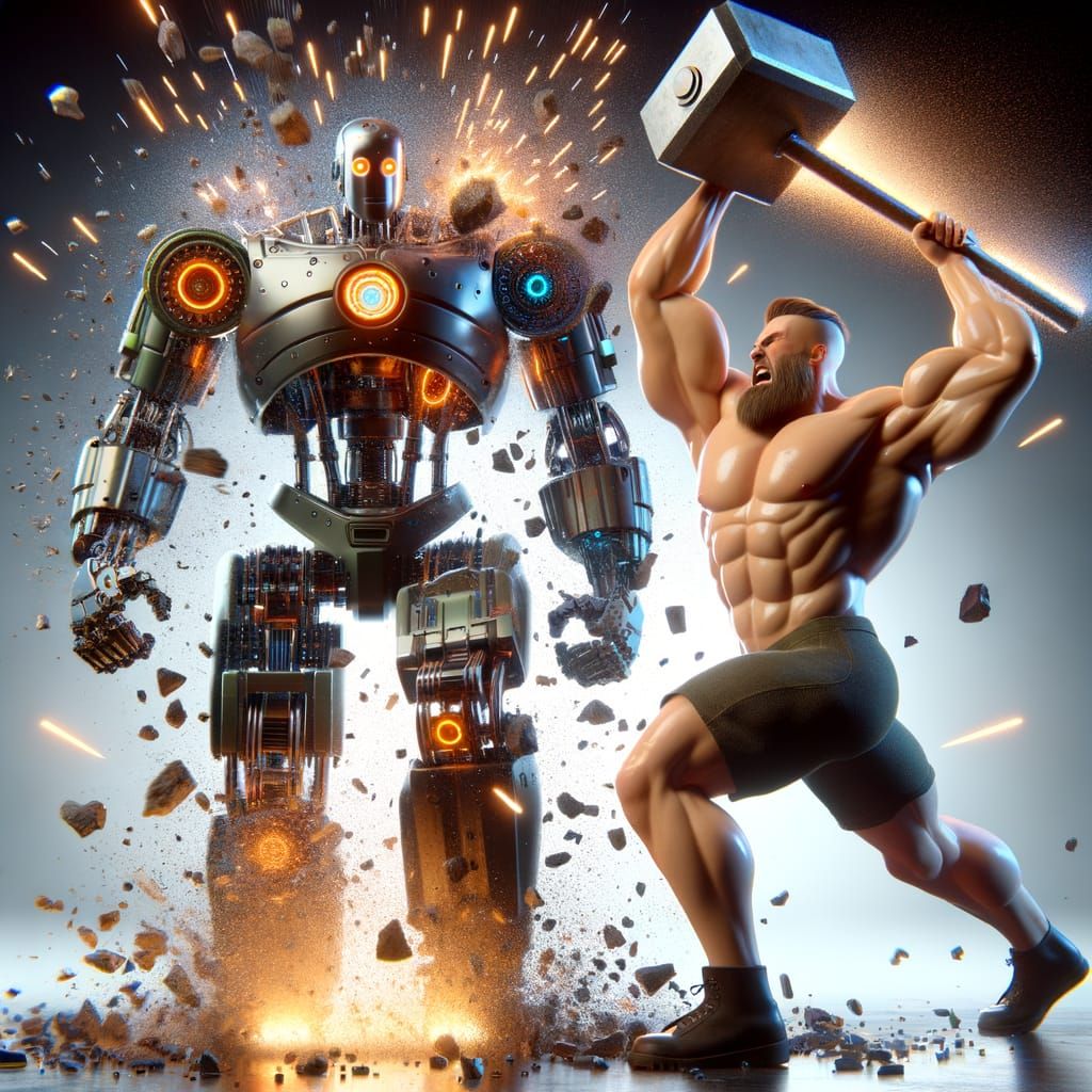 Chinese Robot Defeated by Powerful American Athlete