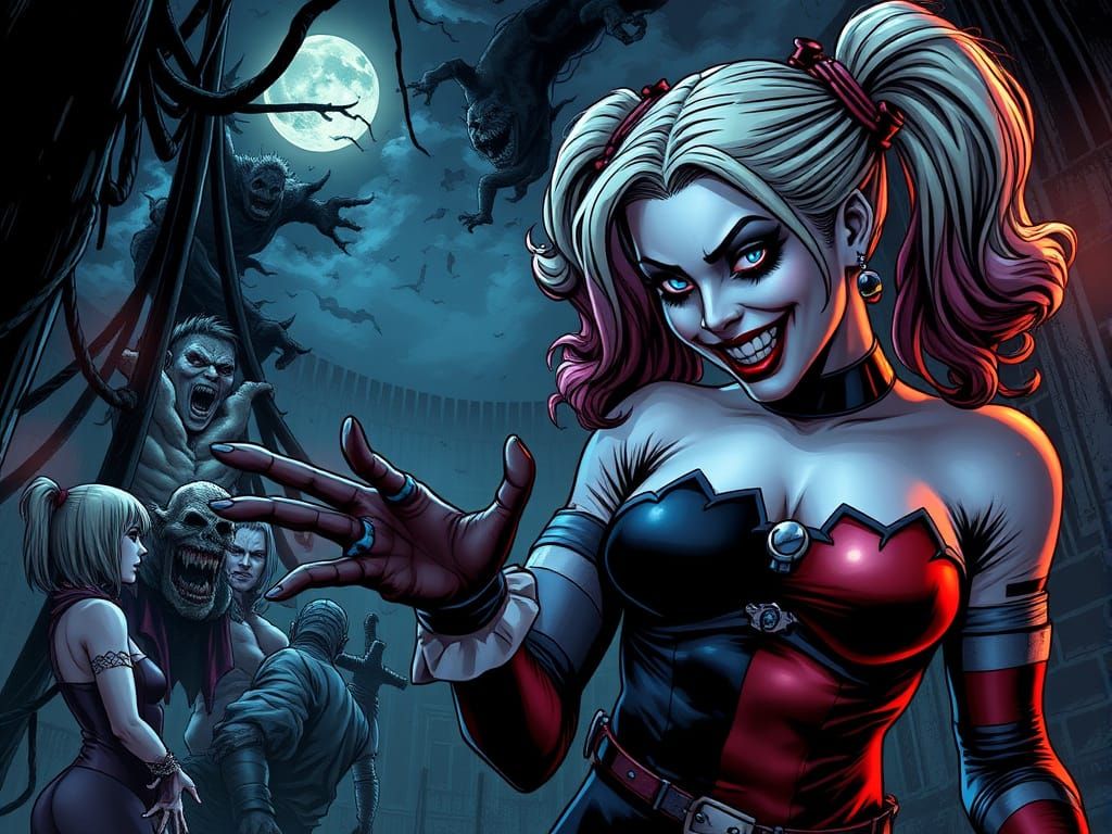 Harley Quinn's Descent into Madness: Dark Fantasy