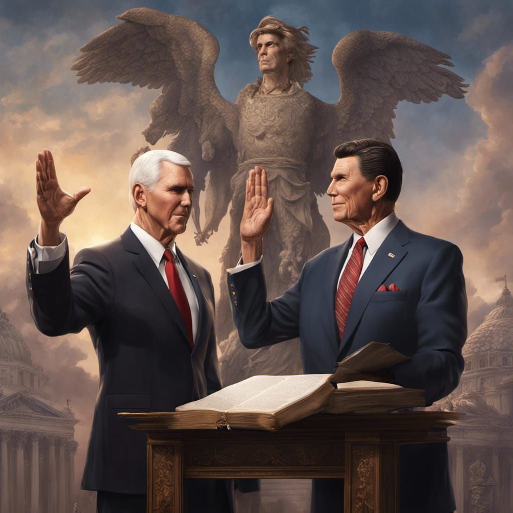 Mike Pence Swearing Oath: Detailed Matte Painting