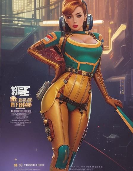 Retro Sci-Fi Pinup Girl in Spacesuit