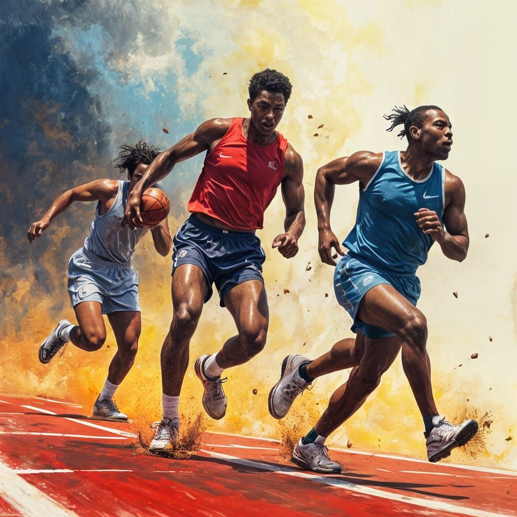 Action-Packed Sport Scene in Vibrant Colors