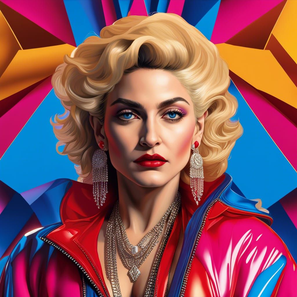 Madonna 1980s Portrait in Vivid Detail