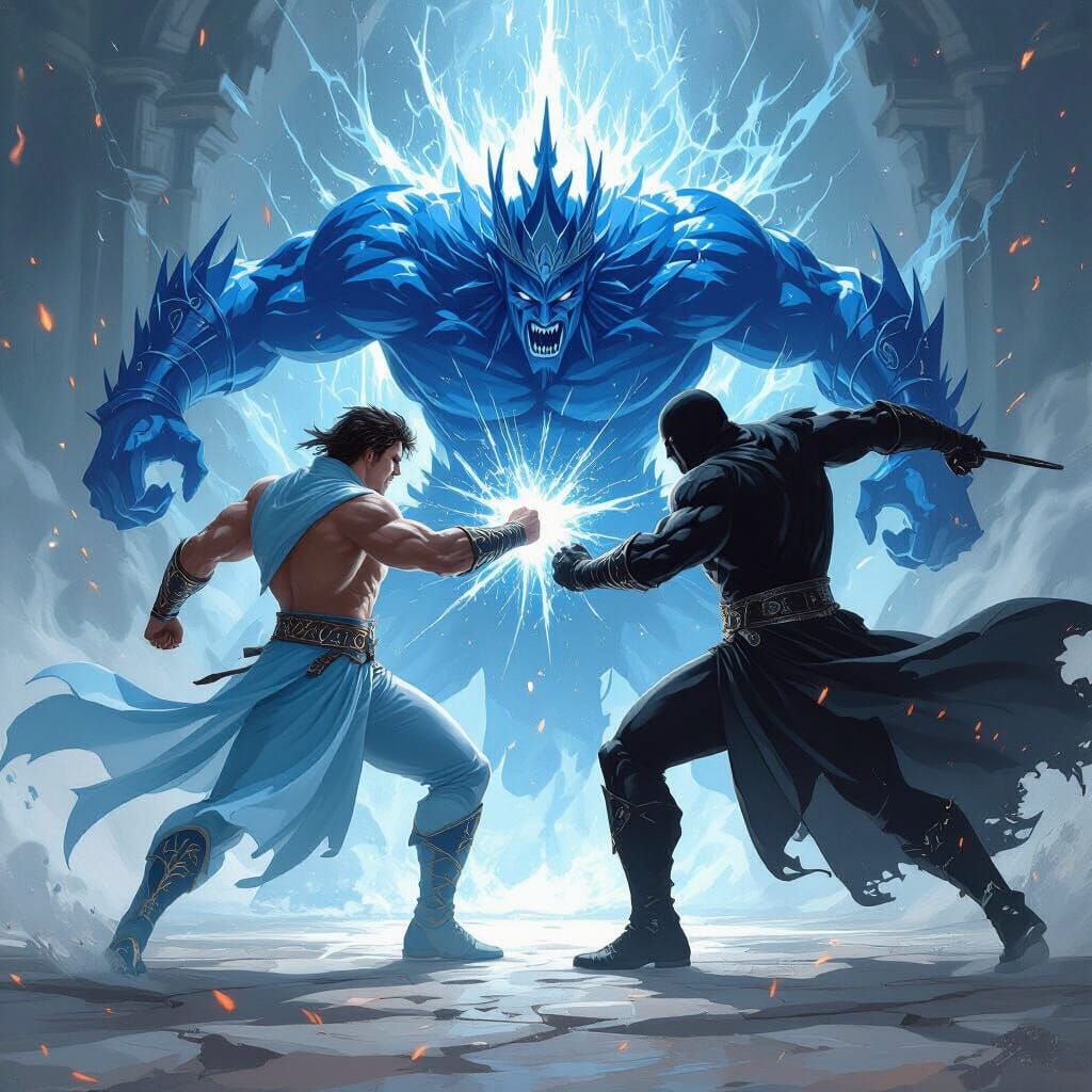 Epic Fantasy Battle: Heroes vs Terrifying Blue King