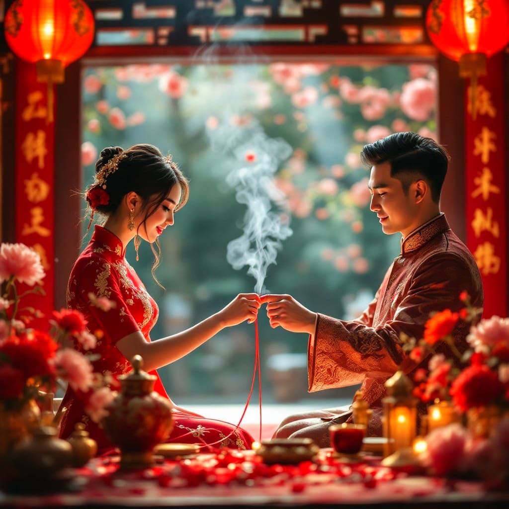 Celestial Bond in Ancient Chinese Wedding
