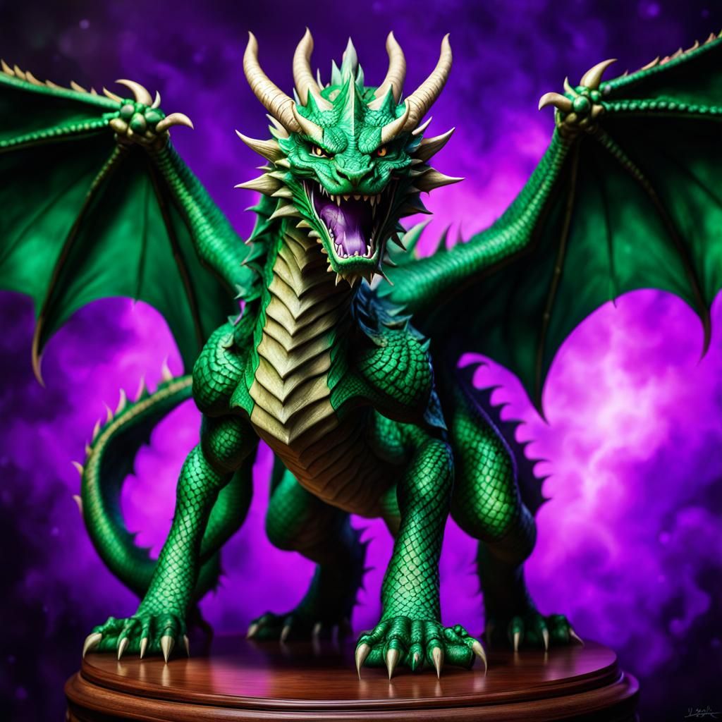 Winged Dragon in Hyperrealistic Surrealist Style