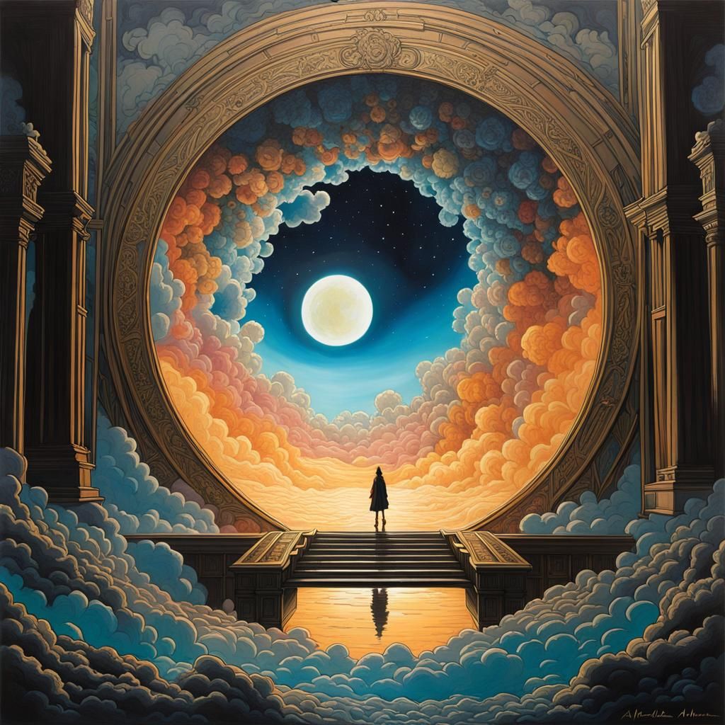 Fantasy Portal to Another World in Art Nouveau Style