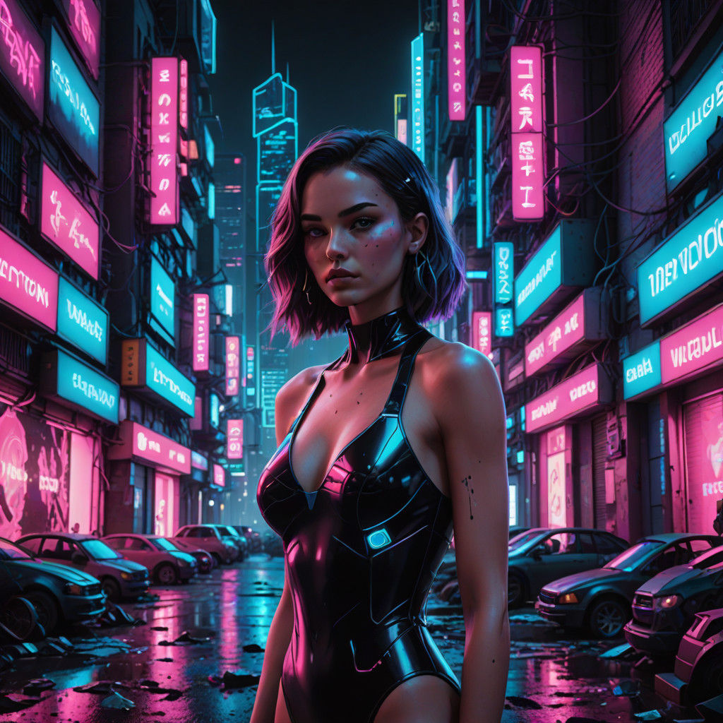 Cyberpunk Goddess Emerges from Discarded Dreams