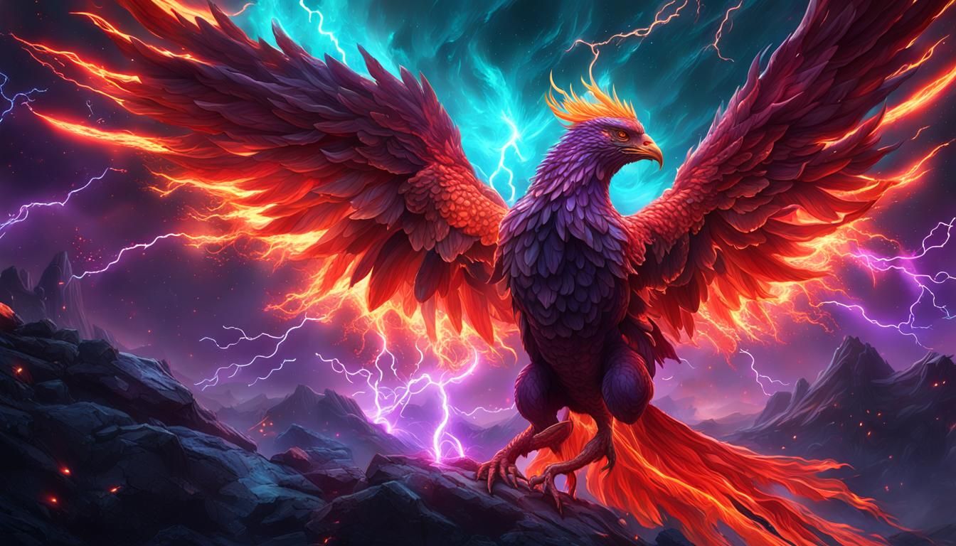 Fiery Phoenix Soaring Through Space